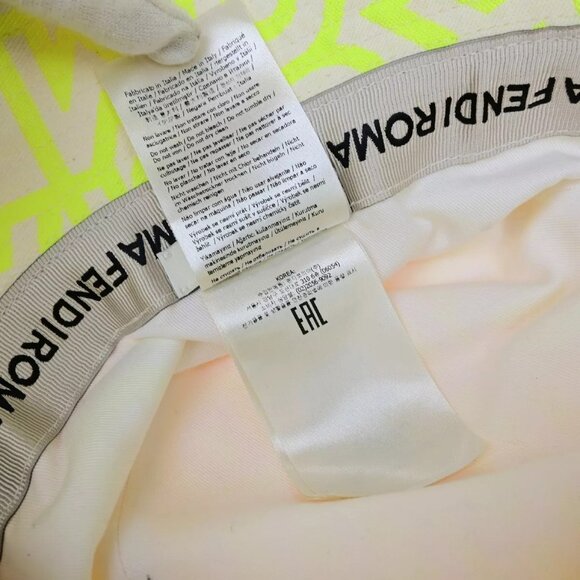 FENDI×MARC JACOBS Logo Bucket Hat #S Cotton Yellow Italy 64RL016 main image 14